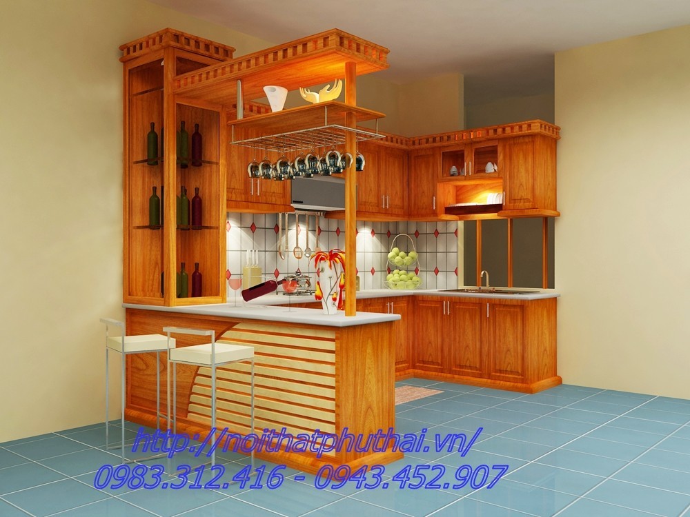 Tủ bếp gỗ Xoan Đào PT11